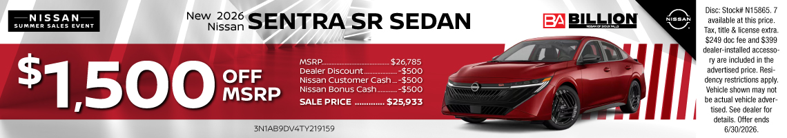 26JUN_BILN_NEW 2026 NISSAN SENTRA SR SEDAN